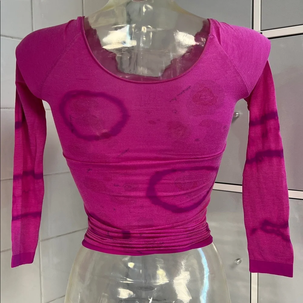Hot Magenta TieDye Stocking Top AMB O/S NWOT - Picture 3 of 10